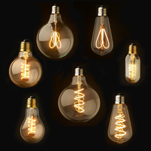 Lâmpada led de filamento regulável, e27/b22 t45 a60 st64 g95 g125, lâmpada retrô vintage, iluminação decorativa 2024 - compre barato