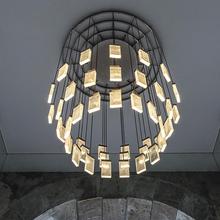 New crystal chandelier hotel hall chandelier living room decoration staircase chandelier American LED crystal lamp  customized 2024 - buy cheap