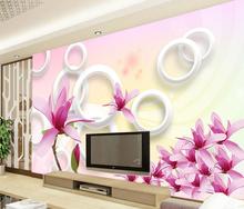 Murales 3D personalizados para sala de estar, papel tapiz circular moderno para pared de TV, sofá, dormitorio 2024 - compra barato