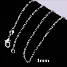 wholesale silver for women 1mm CHAIN 18inches necklace jewelry silver jewelry fashion cute wedding party lover cute fit pendant 2024 - buy cheap