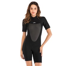 Женский цельный гидрокостюм SBART 2 мм, эластичный цветной костюм для серфинга и дайвинга, одежда с коротким рукавом, теплая одежда для серфинга 2024 - купить недорого