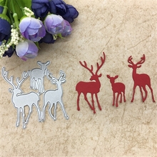 Christmas Elk Cutting Dies Scrapbooking Metal Cutting Pressing Stencils Craft Dies For DIY Decorations Embossing 2024 - купить недорого