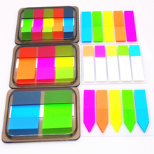 1PCS Creative Stationery Pull-Out Bookmark Box Can Tear Fluorescence Colour Self Adhesive Memo Pad Sticky Notes Bookmark Office 2024 - buy cheap