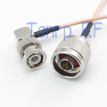 2PCS 20INCH N male to BNC male plug  right angle RF adapter connector 50CM Pigtail coaxial jumper cable RG316 extension cable 2024 - buy cheap