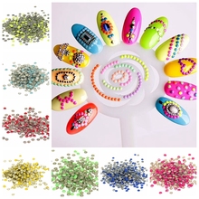 2mm Round Flatback Metal Nails Art Decoration Glue Backing Iron On Multicolor Nails Stickers Tips Studs DIY Crafts Decorations 2024 - buy cheap