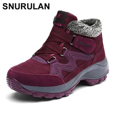 SNURULAN Women Snow Boots Winter Shoes Warm Plush Krasovki Ankle Boots 2018 Brand Female Casual Shoes Wedge Snow Sexy BootsE077 2024 - buy cheap