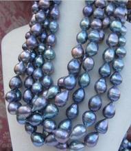 free shipping HOT Huge 11-13mm SOUTH SEA black blue baroque pearl necklace 2024 - buy cheap