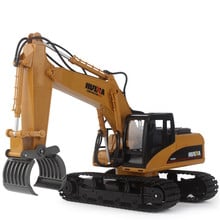 HuiNa 570 2.4G 1/12 RC Excavator 16 Channels Metal Charging RC Car  Model Toys 2024 - buy cheap