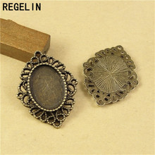 REGELIN wholesale Antique Tone zinc Alloy Hole 18*13 mm Pendant accessory 20pcs/lot Charm Tray jewelry findings 2024 - buy cheap