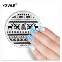 YZWLE 1 Лист Мода Круглый Рождественский Дизайн Nail Art Image Stamp Штамповка Плиты Маникюр Шаблон DIY Польский Трафарет Ногтей Инструмент 2024 - купить недорого