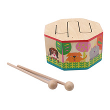 Детские игрушки деревянный барабан для раннего образования музыкальные игрушки для детей барабан Музыкальные инструменты для ребенка подарок деревянный ручной барабан игрушки 2024 - купить недорого