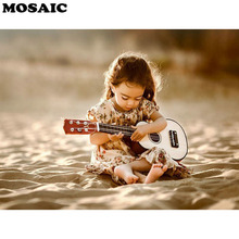 Music 5d diy Diamond Painting Little Girl Playing Guitar 3d Diamond Embroidery Full square/round Diamond Cross Stitch Embroidery 2024 - buy cheap