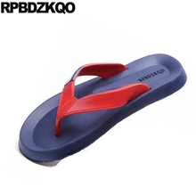 Casual slides chinelos plus size 45 ao ar livre sapatos à prova dwaterproof água flip flop grande moda deslizamento em sandálias de couro dos homens verão 2024 - compre barato