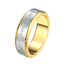 Кольцо с посеребренным покрытием для мужчин и женщин, обручальное кольцо из нержавеющей стали, с надписью Forever Love, для пар 2024 - купить недорого