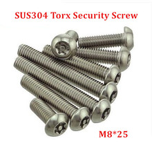 20pcs/lot M8*25 Torx Screw Stainless Steel Button Head Tamper Resistant Proof Security Screws--1pcs free Screw Driver 2024 - buy cheap