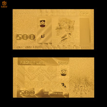 Gold Plated Banknotes Latvia 500 Lats Paper Money Home Decoration Fake Money Souvenir Gift 24k Gold Banknotes Collection 2024 - buy cheap