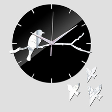 Nova chegada hot sale real Espelho relógio relógio de parede relógios diy 3d Retrato Europa Quartzo Circular Sala de estar 2024 - compre barato