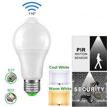 12W 18W PIR Motion Sensor Led Light Bulb E27/B22 LED Lampada Ampoule Bombilla 110V 220V Cold/Warm White Led Spotlight for Home 2024 - buy cheap