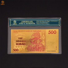 Billetes de aluminio dorados de 500 dólares, colección de billetes de papel con marco de COA para decoración del hogar 2024 - compra barato