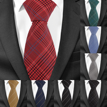 Neck Ties for Men Casual Suits Skinny Striped Tie Gravatas Plaid Mens Neckties For Business 7.5 cm Width Wedding Men Ties 2024 - buy cheap