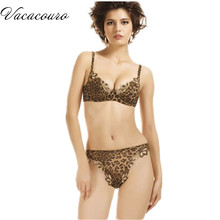 Sexy leopard print bra set underwear luxury Embroidery deep v-neck push up intimates bra and panty set for women BS226 2024 - buy cheap