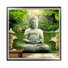 Full Square/Round 5D DIY Diamond Painting buddha Cross Stitch Landscape Needlework Home Decorative Gift 2019 new 2024 - buy cheap