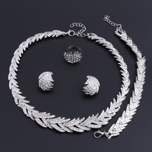 OEOEOS Nigerian Wedding Jewelry Set For Women African Dubai Silver Plated Necklace Earrings Wedding Brides Jewelry Sets 2024 - buy cheap