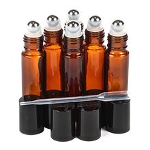 1 garrafas de rolo de vidro âmbar 10 ml dos pces com bolas de aço inoxidável do rolo 2024 - compre barato