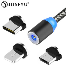 JUSFYU Magnetic Cable Nylon Braided Micro USB Magnet Wire For Huawei Data Charger Cord for Xiaomi Samsung Android Mobile Phone 2024 - buy cheap