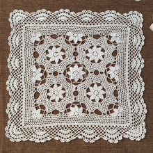 ZAKKA 2015 new fashion cotton crochet lace tablecloth for wedding napkins table cover with flower square dinning table towel mat 2024 - buy cheap