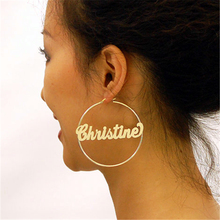 Minimalism Name Earrings Stainless Steel Color Jewelry 30MM 70MM Bohemian Earrings For Women boucle d'oreille femme 2024 - buy cheap