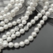 Perlas de imitación de cristal blanco al por mayor de 6mm, accesorio barato de imitación de perlas, envío gratis 2024 - compra barato