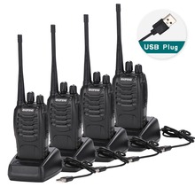 Baofeng-walkie-talkie adaptador para carregamento usb, 4 unidades, rádio cb uhf 888s, transmissor e 4 fones de ouvido 2024 - compre barato
