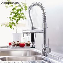 Commercial Style Kitchen Faucet Mixer Flexible Double Spout Kitchen Faucet Hot and Cold Water Kitchen Sink Faucet 2024 - buy cheap