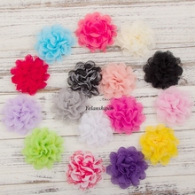 120 unids/lote 4,1 "17 colores Clips para el cabello Flor de Gasa de malla de encaje Shabby para cabellos de Niños Accesorios de tela flores para diademas 2024 - compra barato