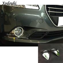 For Peugeot 301 2014 2015 2016 2017 car body front fog light lamp detector frame stick ABS Chrome trim parts molding 2pcs 2024 - buy cheap
