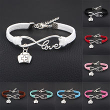Fast delivery Fashion Nurse Doctor Medicine Box Charm Bracelet Jewelry Mixed Velvet Rope Infinity Love 8 Bangle Women Gift Q102 2024 - buy cheap