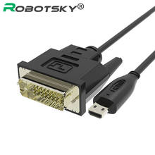 Адаптер Robotsky Micro HDMI к DVI 24 + 1, позолоченный HDTV кабель для видеопередачи для ПК, планшета, камеры, ноутбука 2024 - купить недорого