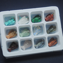 Caja de colección de cuentas, 12 unids/lote de cuentas de piedra Natural en forma de Ángel, accesorios de, tamaño 16x20mm 2024 - compra barato