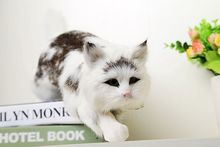 big new simulation white cat lifelike handicraft catching mouse cat doll gift about 42x14x13cm 2024 - buy cheap