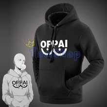 Anime um soco homem saitama oppai com capuz casaco quente jaqueta preto hoodies camisolas trajes cosplay 2024 - compre barato