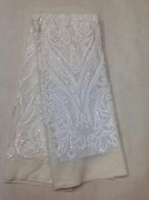 popular LJY-122410 african lace fabric with sequins french tulle african lace fabric high quality 2024 - buy cheap