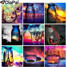 DIAPAI-pintura de diamante redondo/cuadrado completa, cuadro artesanal 5D, "taza, Escena de atardecer", bordado 3D, punto de cruz, regalo de decoración 5D 2024 - compra barato