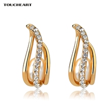 TOUCHEART marca de lujo oro hecho a mano pendiente de perla simulada para mujeres Boda nupcial aros de joyas de cristal SER150023 2024 - compra barato