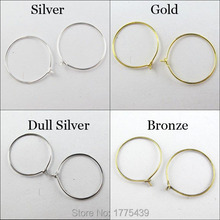 Free Shipping (50Pcs=1Lot ! ) Large Round Hoop Earring Finding Hook 20MM Gold Dull Silver Bronze Plated For Jewelry Making 2024 - buy cheap