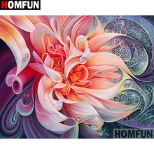 HOMFUN-pintura de diamante 5D DIY "flor floreciente", bordado 3D de diamantes de imitación cuadrados o redondos, decoración del hogar, regalo de punto de Cruz, A02156 2024 - compra barato