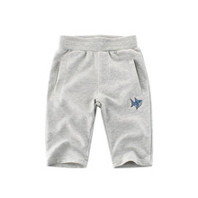 Calça esportiva infantil para meninos, calça de verão para bebê meninos 2-8 anos de comprimento e panturrilha, calça casual 2019 2024 - compre barato