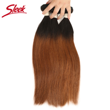 Sleek-extensiones de cabello humano peruano, mechones rectos de 2 tonos Colo ombré T1B/30, Weave1/3/4, Envío Gratis, no Remy 2024 - compra barato