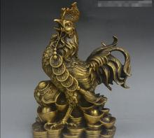 China Pure Copper Bronze Wealth YuanBao RuYi Vivid Cock Rooster Statue Sculpture 2024 - buy cheap