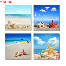 Starfish shell Beach DIY diamond painting full square mosaic diamond embroidery scenery square resin 5D Cross stitch kits decor 2024 - buy cheap